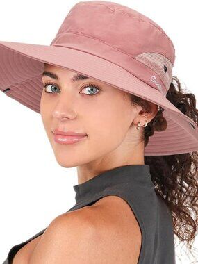 NEW Summer Sun Hat Beach Wide Brim Outdoor UV Protection Packable Mesh Bucket